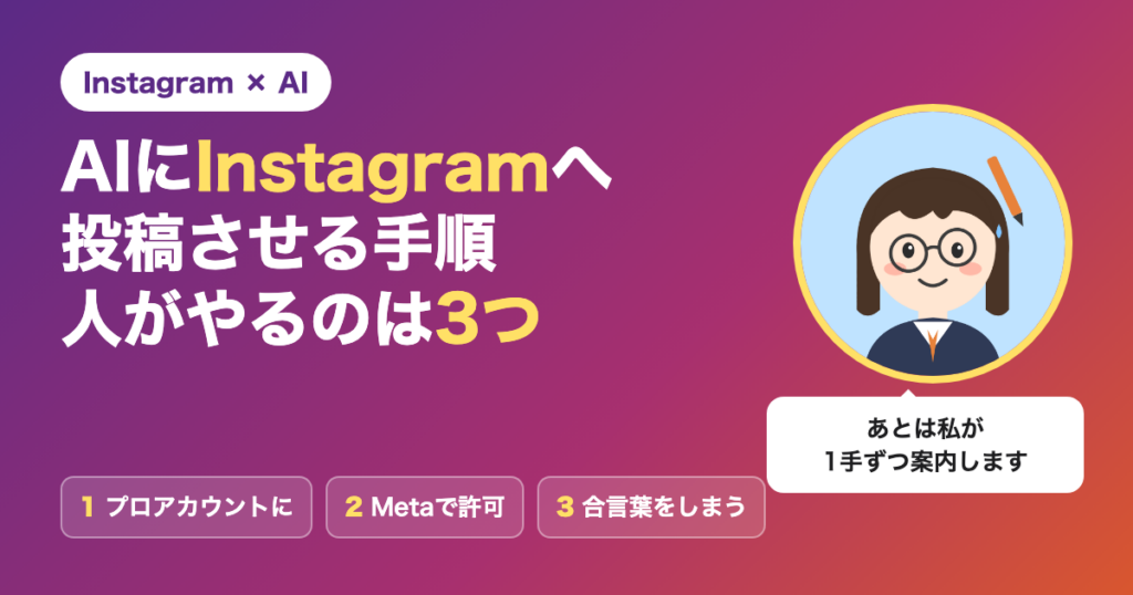 AIにInstagramへ投稿させる手順 人がやるのは3つ
